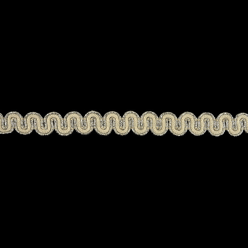 Sugar Swizzle and Metallic Silver Waves Gimp Braided Trim - 0.5"