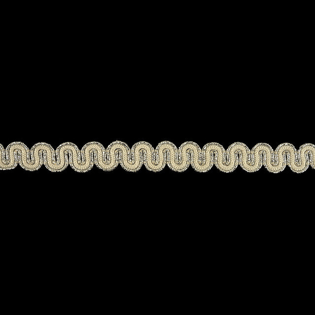 Sugar Swizzle and Metallic Silver Waves Gimp Braided Trim - 0.5"