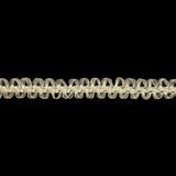 Cloud Dancer and Metallic Silver Loopy Braided Trim - 0.25"