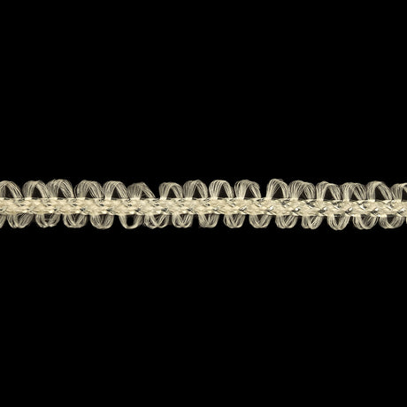 Cloud Dancer and Metallic Silver Loopy Braided Trim - 0.25"