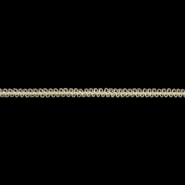 Cloud Dancer and Metallic Silver Loopy Braided Trim - 0.25"