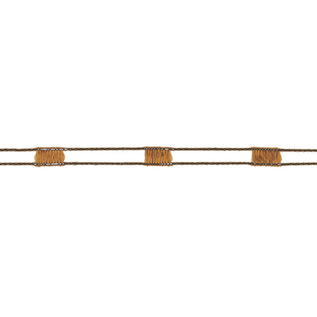 Black and Brown Fine Rail Lace Trim - 0.2"