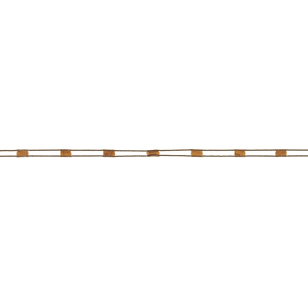 Black and Brown Fine Rail Lace Trim - 0.2"