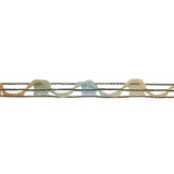 Blue, Beige and Black Variegated Rail Lace Trim - 0.375"