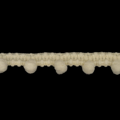 White Asparagus Puffy Bobbles Stretch Trim - 0.375"