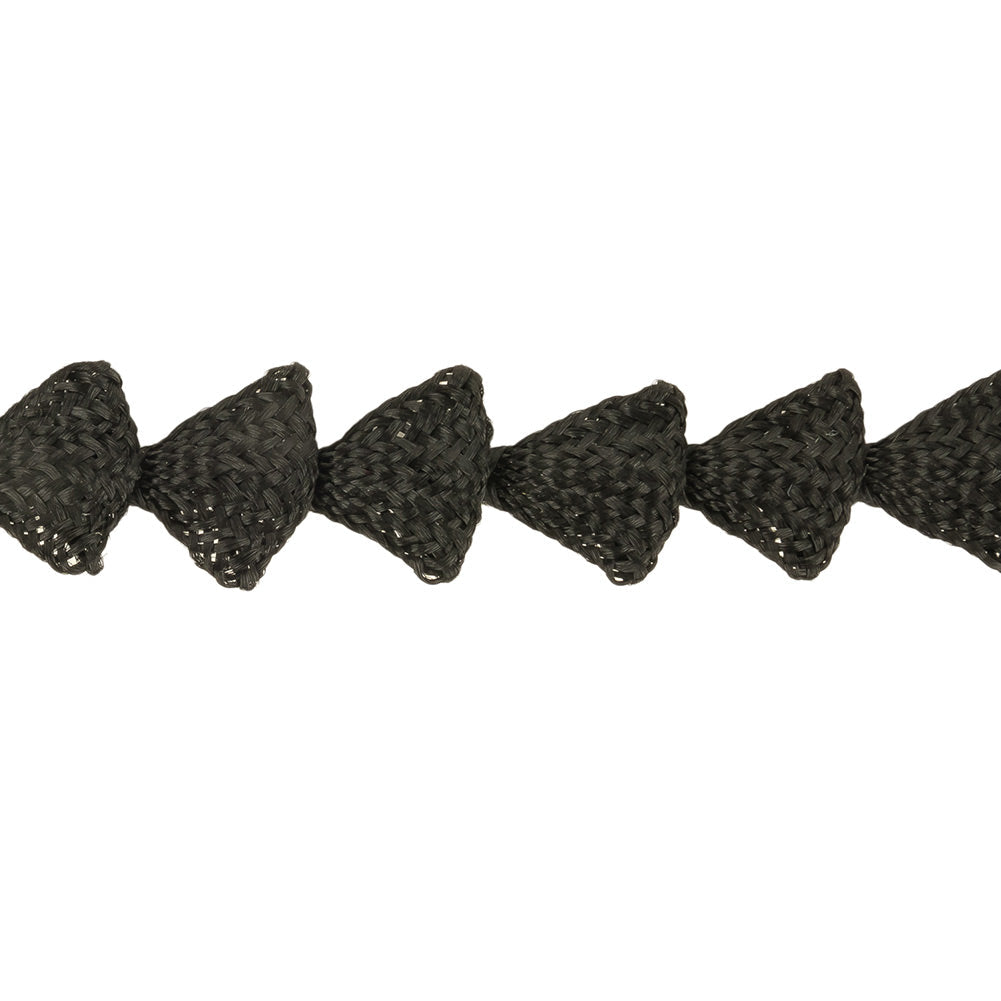 Black Triangles Braided Trim - 0.5"