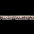 White Ruffled Organza Stretch Trim with Pink Sequins - 0.875"
