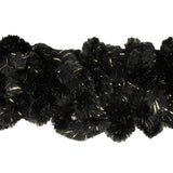 Black and Metallic Gold Chunky Chenille Looped Fringe - 2.25"