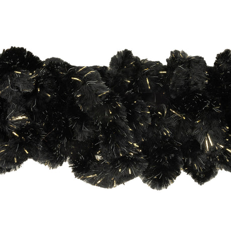 Black and Metallic Gold Chunky Chenille Looped Fringe - 2.25"