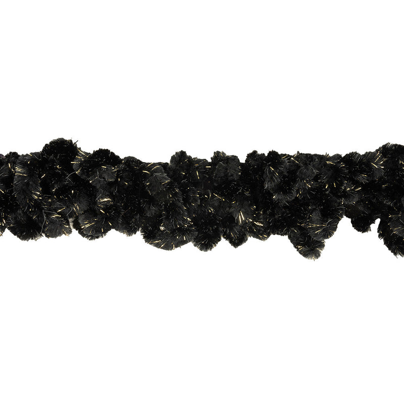 Black and Metallic Gold Chunky Chenille Looped Fringe - 2.25"