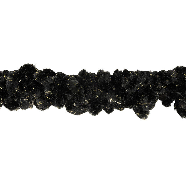 Black and Metallic Gold Chunky Chenille Looped Fringe - 2.25"