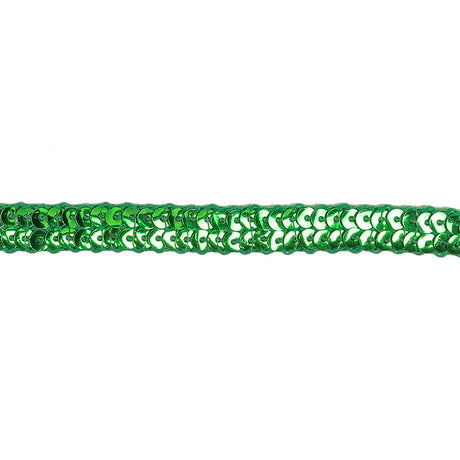 Metallic Green Two Row Baby Sequins Trim - 0.375"