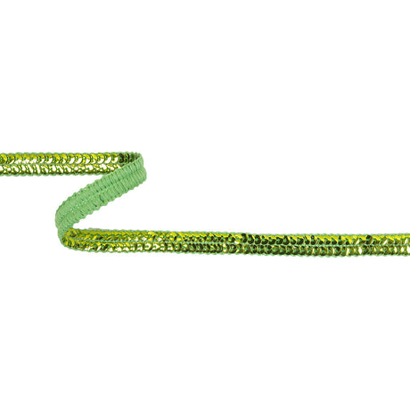 Metallic Lime Two Row Sequins Trim - 0.5"