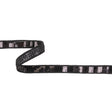 Black Three Row Square Sequins Trim on Tulle Backing - 0.625"