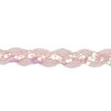 Iridescent Pink Wavy Braided Trim with Translucent Iridescent Pink Sequins - 0.625"