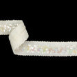 White Braided Trim with Iridescent White Sequins - 1.75"