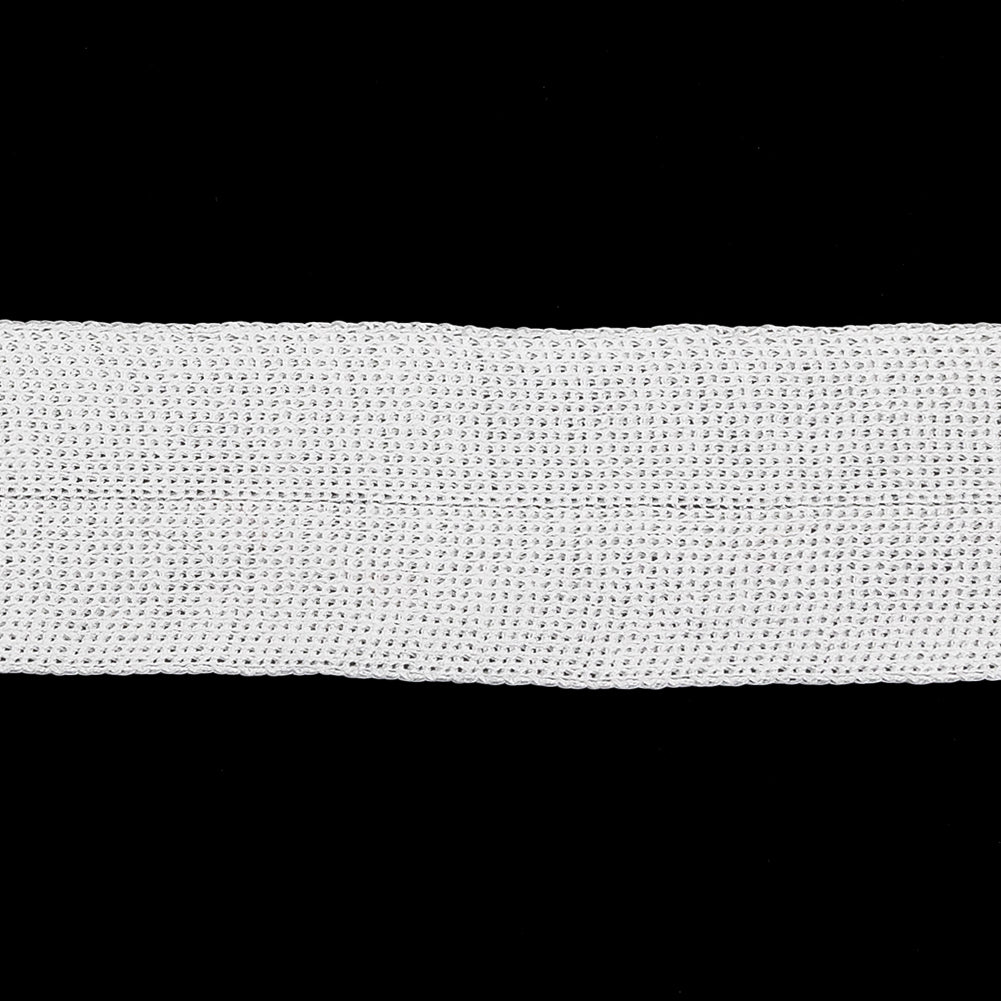 White Rayon Foldover Knit Trim - 1.25"