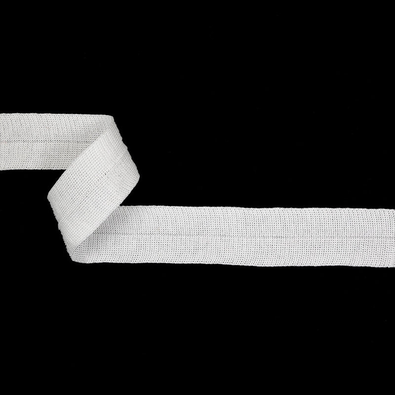 White Rayon Foldover Knit Trim - 1.25"