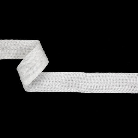 White Rayon Foldover Knit Trim - 1.25"
