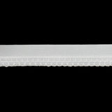 Bright White Scalloped Embroidered Webbing - 0.6875"