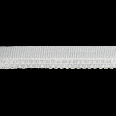 Bright White Scalloped Embroidered Webbing - 0.6875"