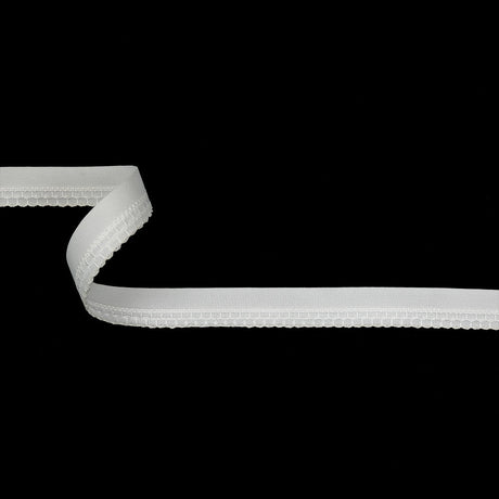 Bright White Scalloped Embroidered Webbing - 0.6875"