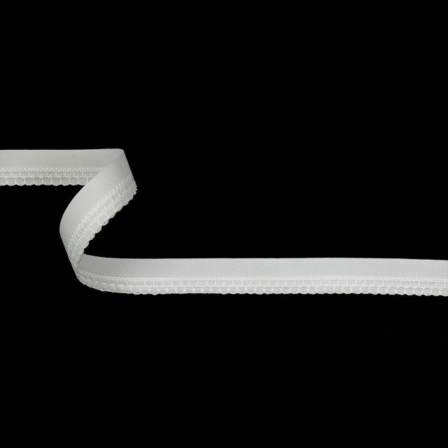 Bright White Scalloped Embroidered Webbing - 0.6875"