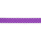 Purple and White Alyssum Scalloped Edge Polka Dot Grosgrain Ribbon - 0.625"