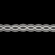 Bright White Twists Embroidered Lace Trim on Mesh - 1"