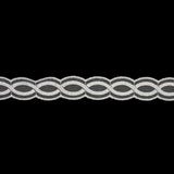 Bright White Twists Embroidered Lace Trim on Mesh - 1"