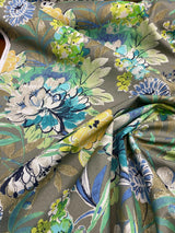 Mill Creek Swavelle Stoneleigh Outdoor Polyester Fabric - Gray Grigio Floral, 54" Width (1 Yard)