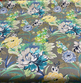 Mill Creek Swavelle Stoneleigh Outdoor Polyester Fabric - Gray Grigio Floral, 54" Width (1 Yard)