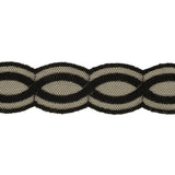 Caviar Twists Embroidered Lace Trim on Mesh - 1"