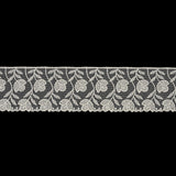 White Tulips Embroidered Lace Trim - 2.25"