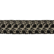 Black Tulips Embroidered Lace Trim - 2.25"