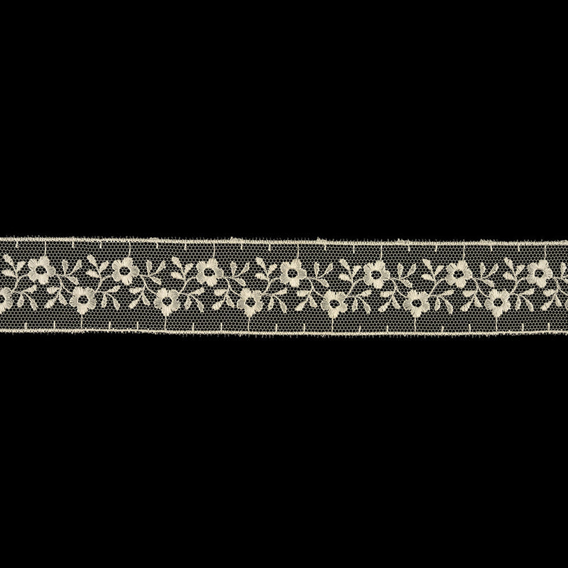 Cloud Dancer Floral Embroidered Lace Trim - 1.25"
