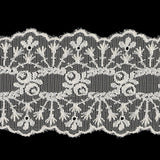 White Luminous Floral Embroidered Lace Trim - 2.375"