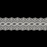 White Luminous Floral Embroidered Lace Trim - 2.375"