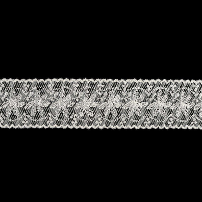 Luminous White Big Flowers Embroidered Lace Trim - 2"