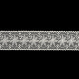 Luminous White Big Flowers Embroidered Lace Trim - 2"