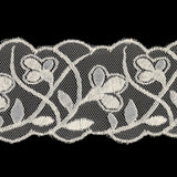 Luminous White Wildflower Buds Embroidered Lace Trim - 2.125"