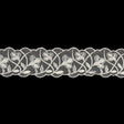 Luminous White Wildflower Buds Embroidered Lace Trim - 2.125"