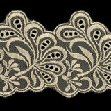 Pristine Ivory Luminous Leafy Stems Embroidered and Eyelet Lace Trim - 3"