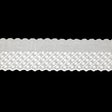 White Five-Row Dots Cotton Embroidered Lace Trim with Finished Scalloped Edge - 2.25"