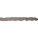 Brown Ruffled Stretch Cotton Blend Lace Trim - 0.875"