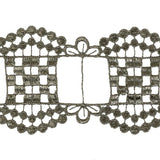 Olive Green Checks, Windows and Leaves Venise Lace Trim - 2.25"