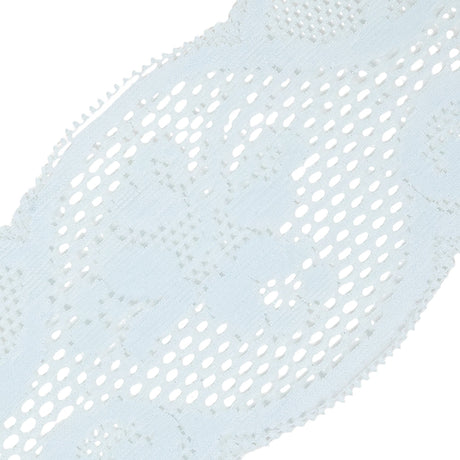 Pale Blue Classical Floral Lace Trim - 3"