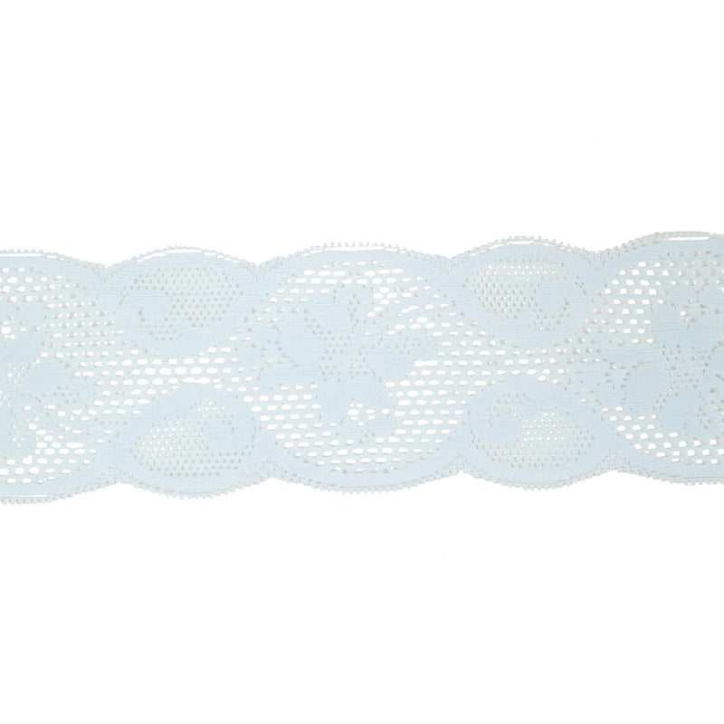 Pale Blue Classical Floral Lace Trim - 3"