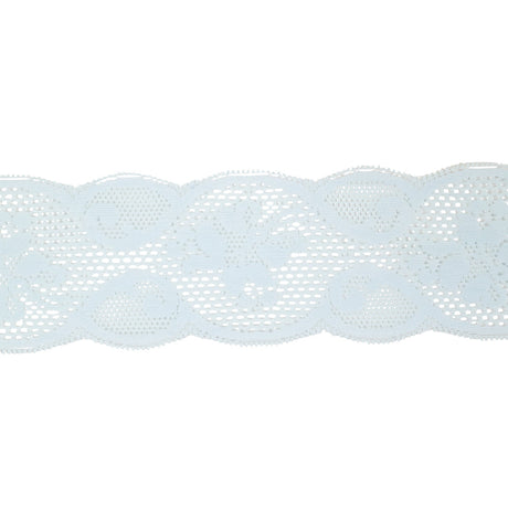 Pale Blue Classical Floral Lace Trim - 3"