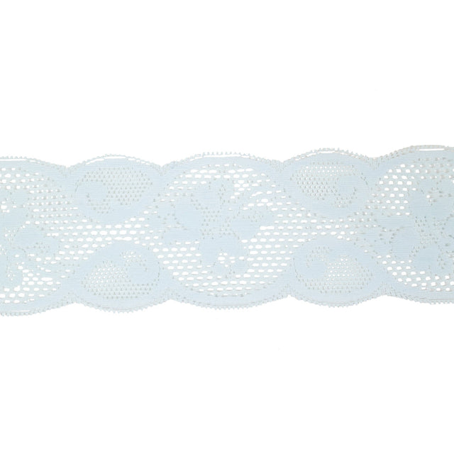 Pale Blue Classical Floral Lace Trim - 3"
